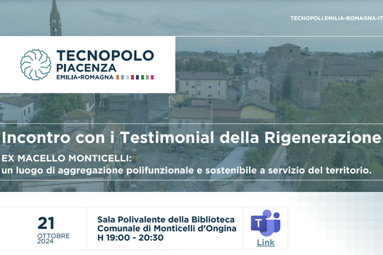 INCONTRO CON I TESTIMONIAL DELLA RIGENERAZIONE