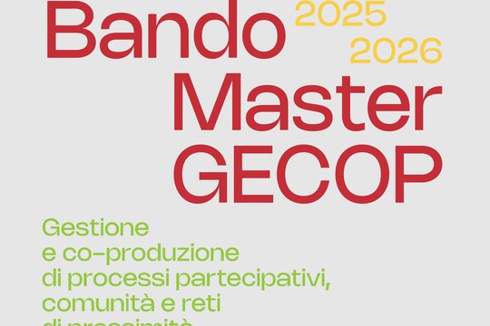 ISCRIZIONI ALLA VI EDIZIONE DEL MASTER GECOP DI SECONDO LIVELLO ISCRIZIONI ALLA VI EDIZIONE DEL MASTER GECOP DI SECONDO LIVELLO