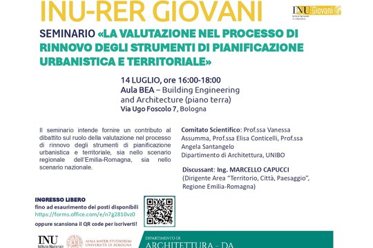 SEMINARIO "LA VALUTAZIONE NEL PROCESSO DI RINNOVO DEGLI STRUMENTI DI PIANIFICAZIONE URBANISTICA E TERRITORIALE" SEMINARIO "LA VALUTAZIONE NEL PROCESSO DI RINNOVO DEGLI STRUMENTI DI PIANIFICAZIONE URBANISTICA E TERRITORIALE"